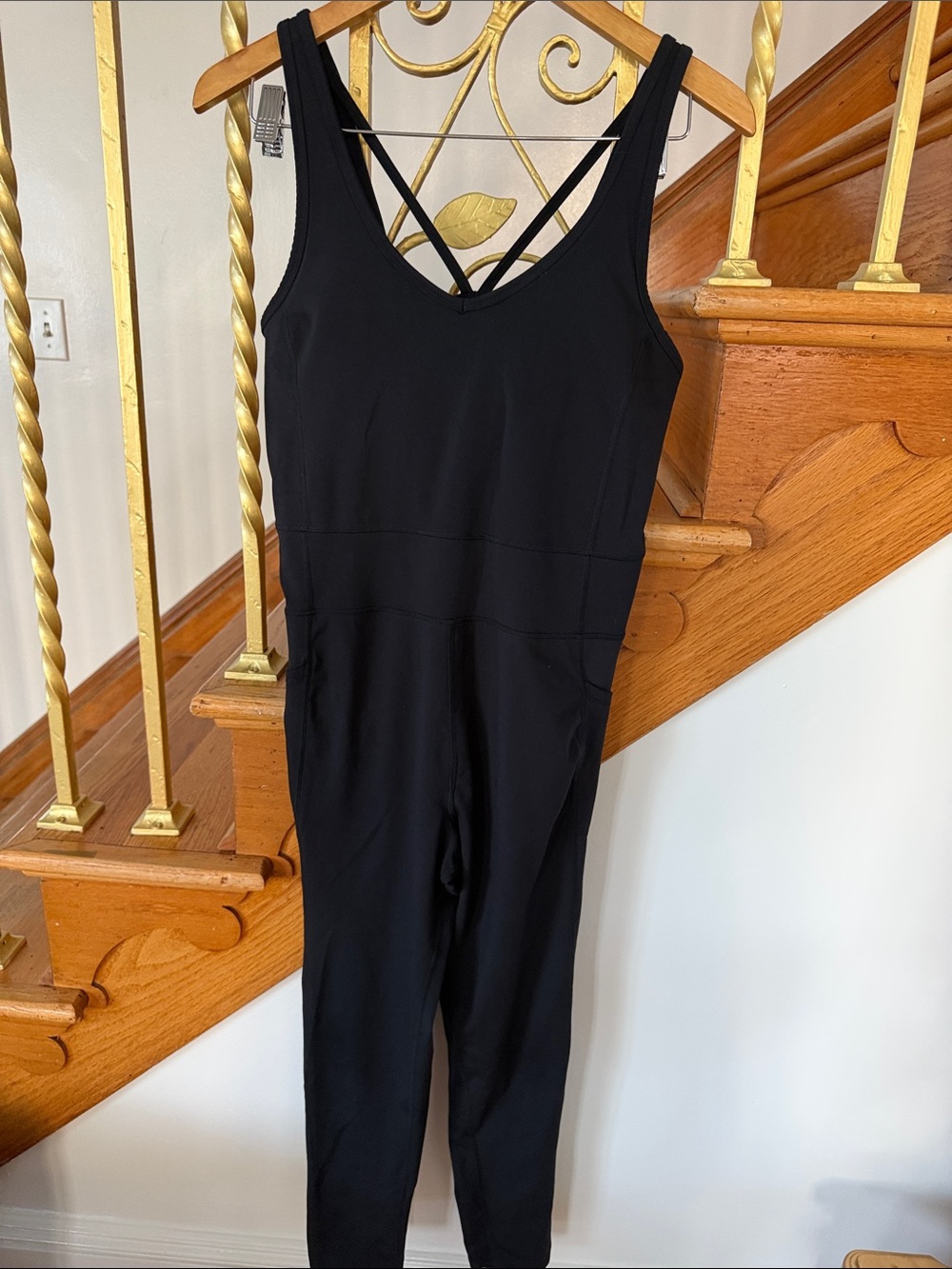 Calvin Klein Performance Black Strappy-Back Slim Jumpsuit